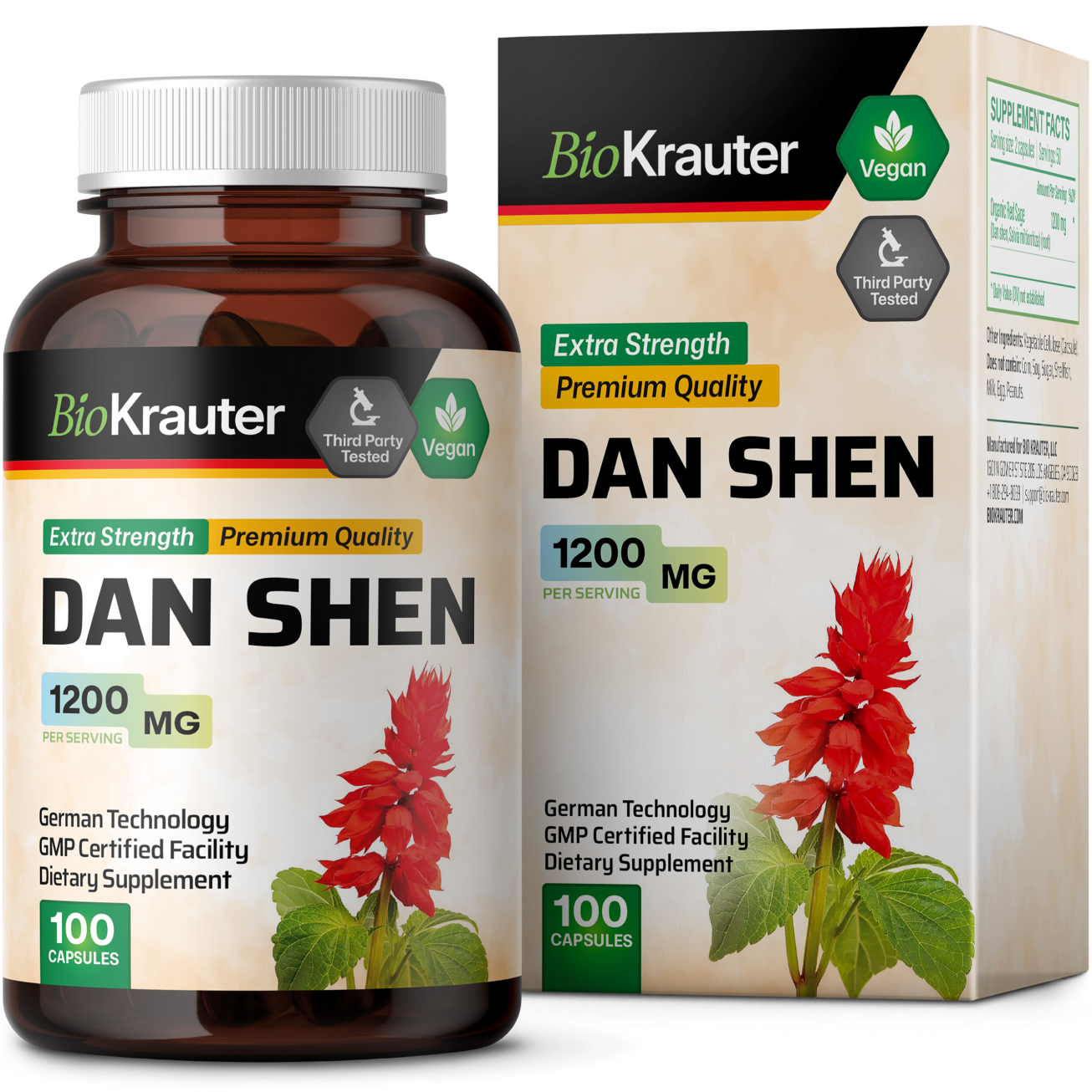 Dan Shen Supplement - 100 Capsules