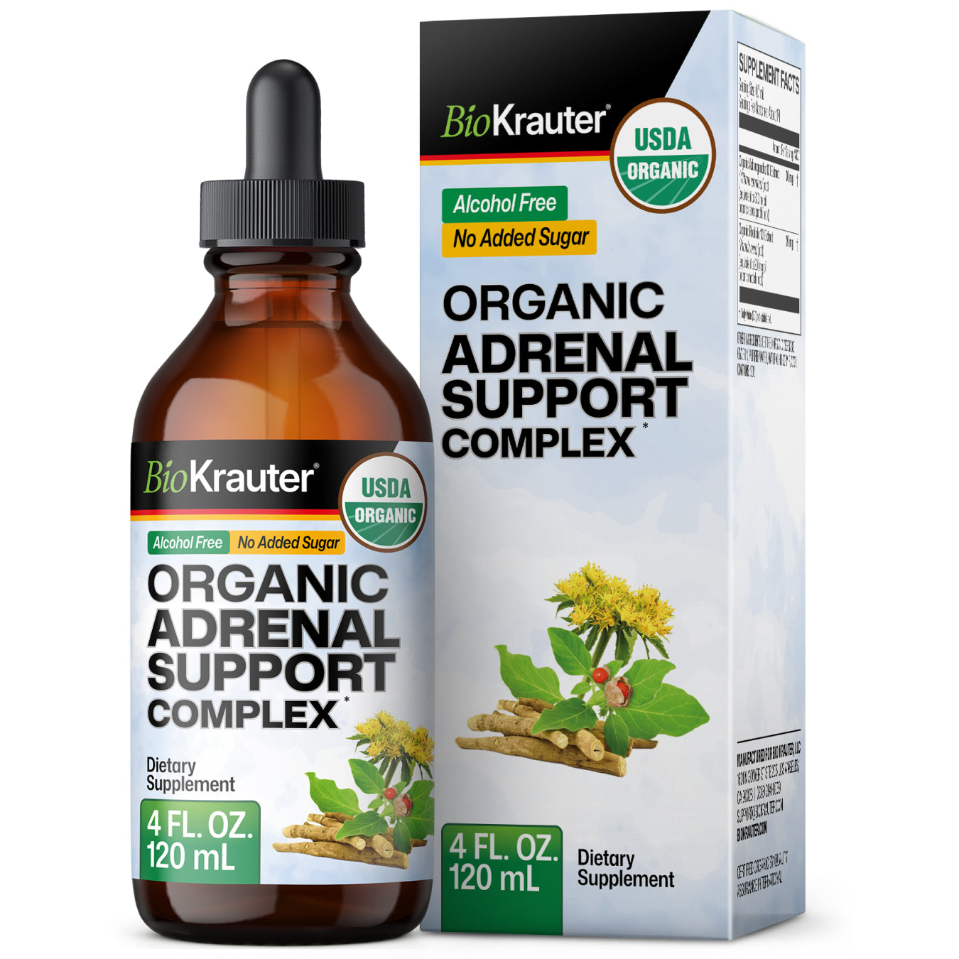 USDA Organic Adrenal Support Complex* Tincture - 4 Fl.Oz. Bottle