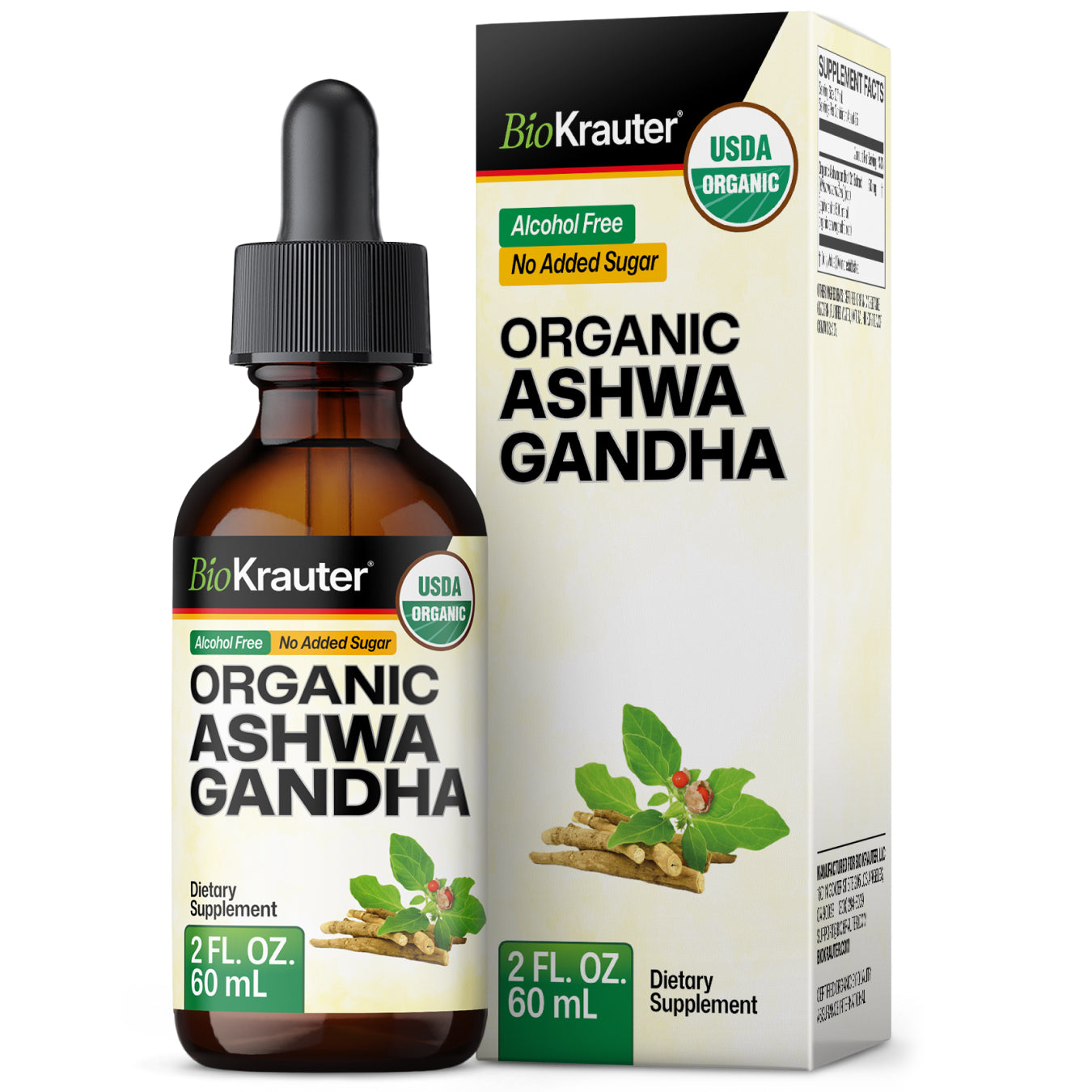 USDA Organic Ashwagandha Tincture - 2 Fl.Oz. Bottle