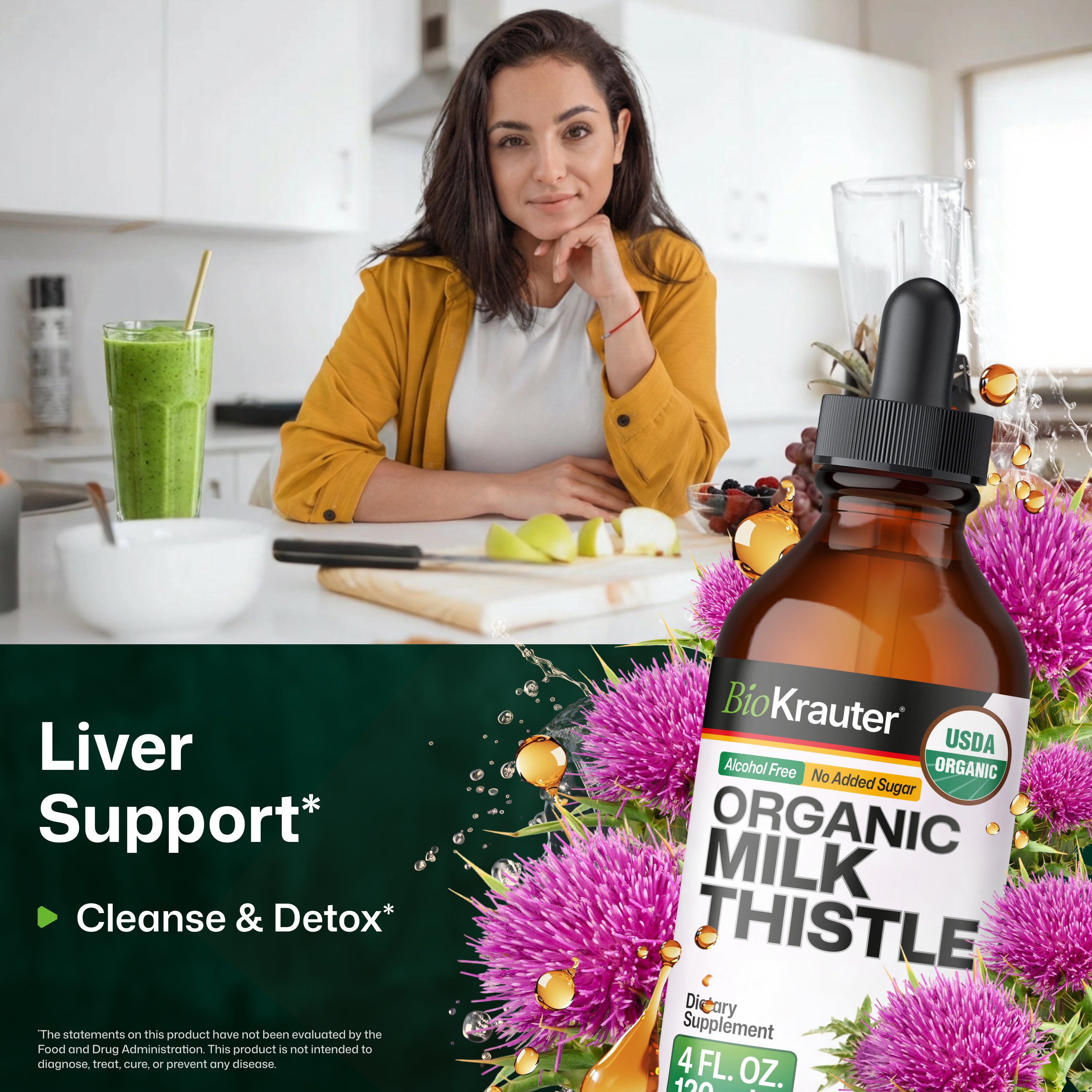 USDA Organic Milk Thistle Tincture - 4 Fl.Oz. Bottle