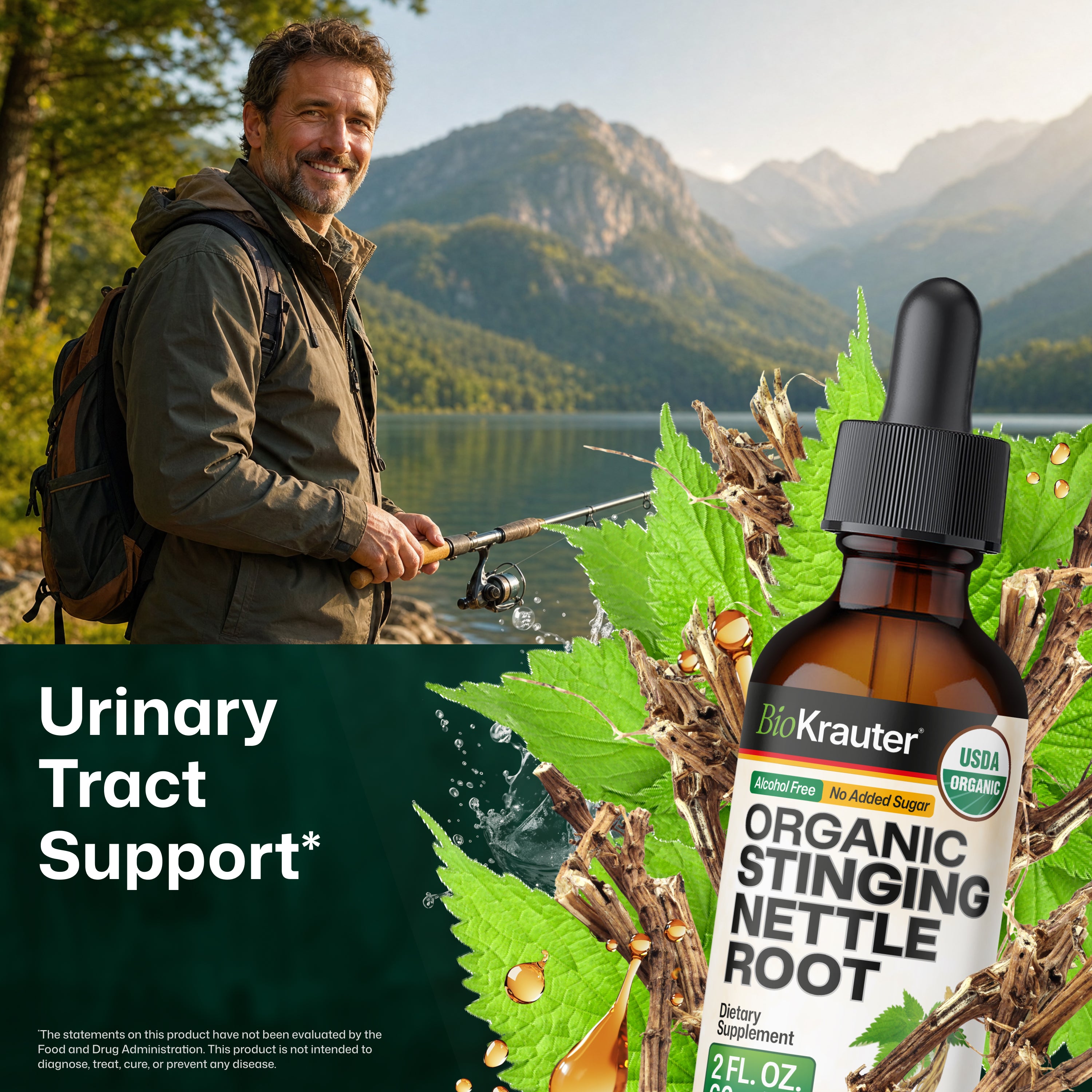USDA Organic Stinging Nettle Root Tincture - 2 Fl.Oz. Bottle