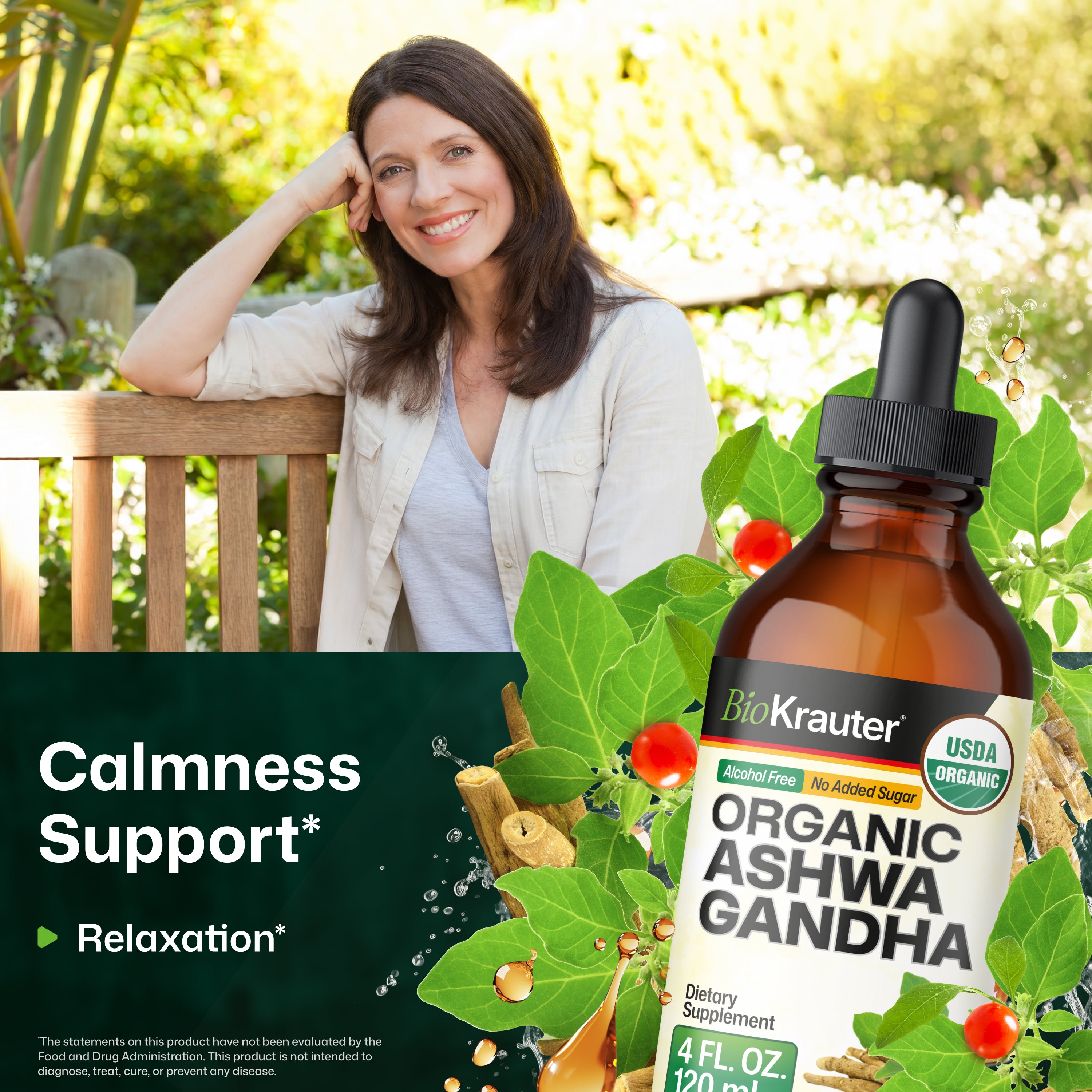 USDA Organic Ashwagandha Tincture - 4 Fl.Oz. Bottle