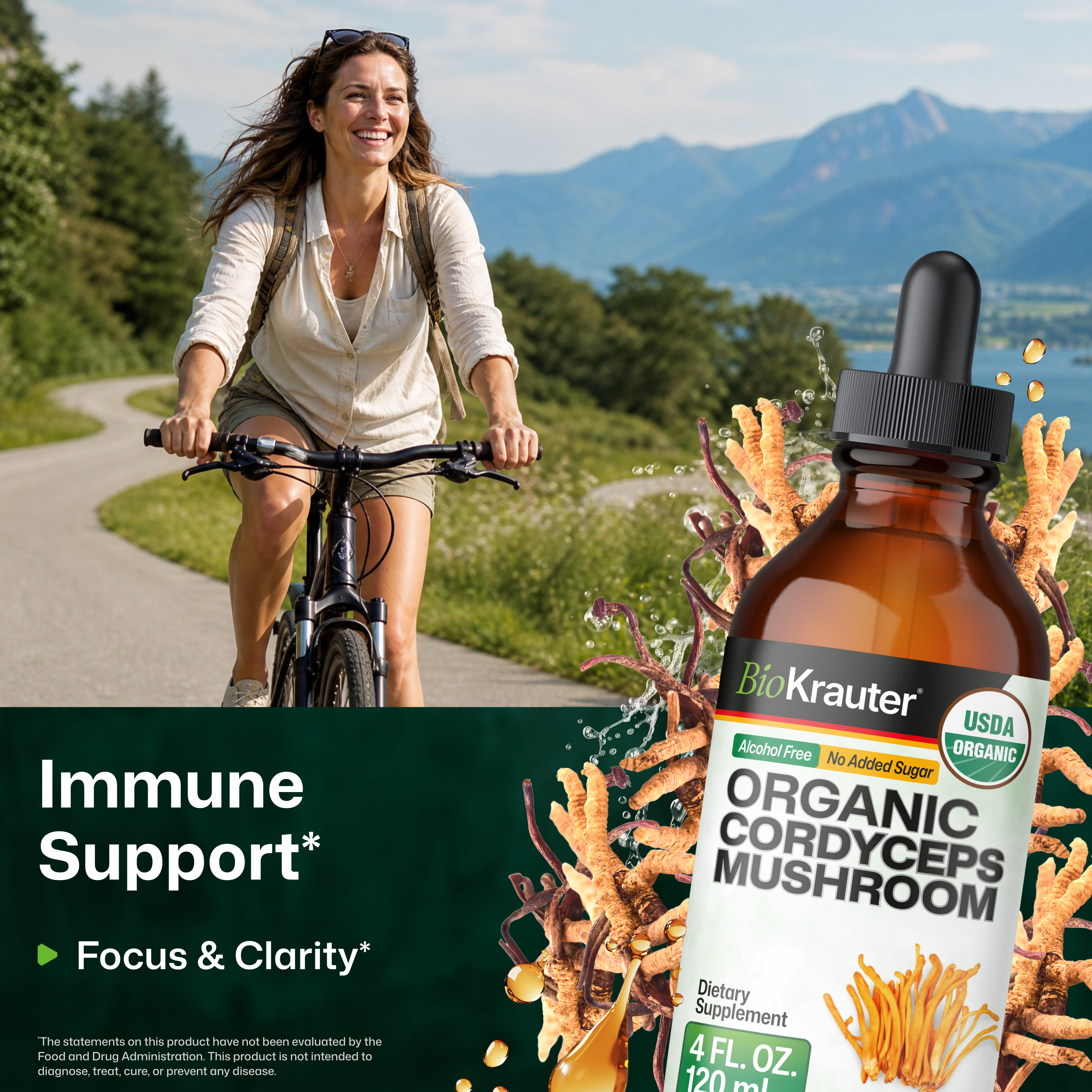 USDA Organic Cordyceps Mushroom Tincture - 4 Fl.Oz. Bottle