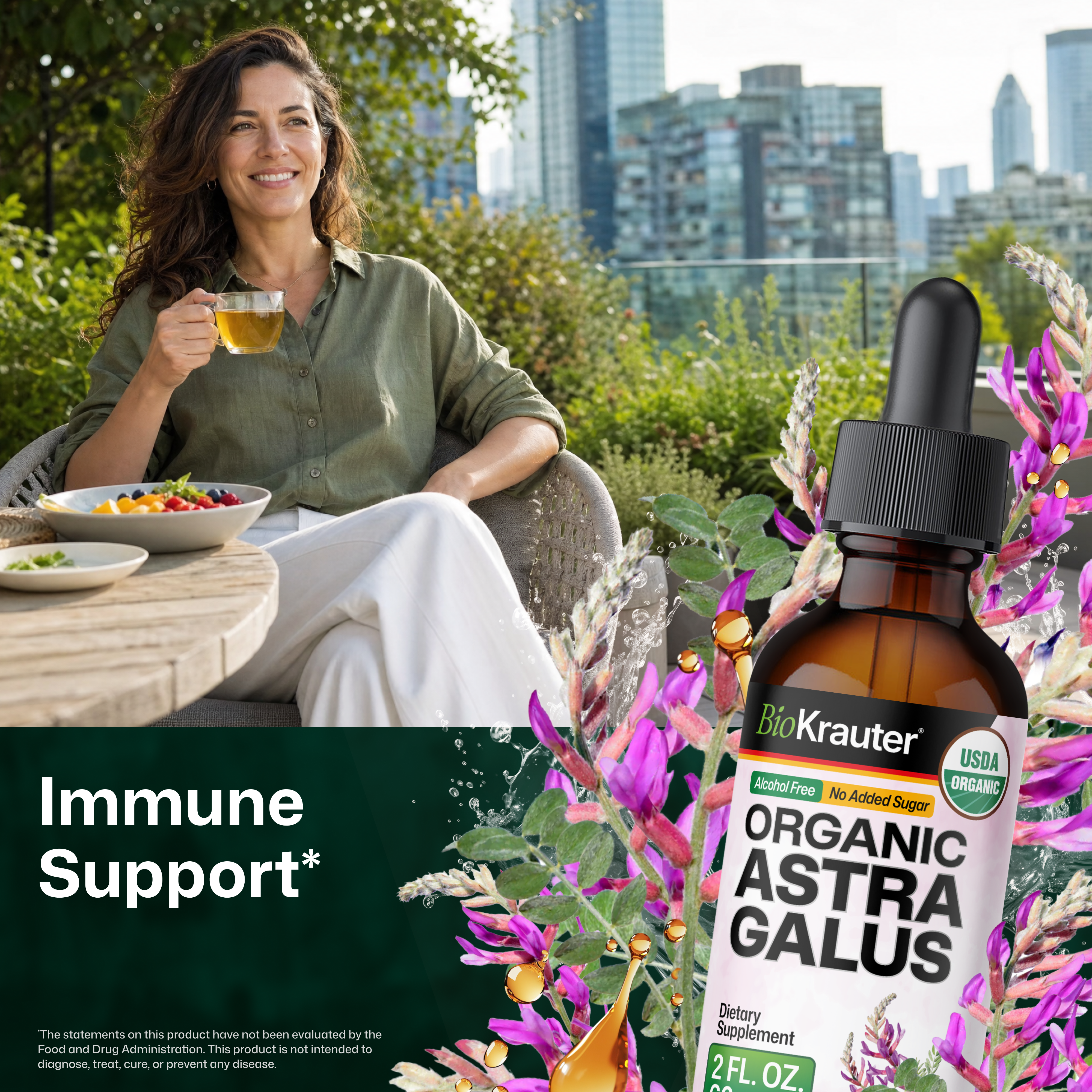 USDA Organic Astragalus Tincture - 2 Fl.Oz. Bottle