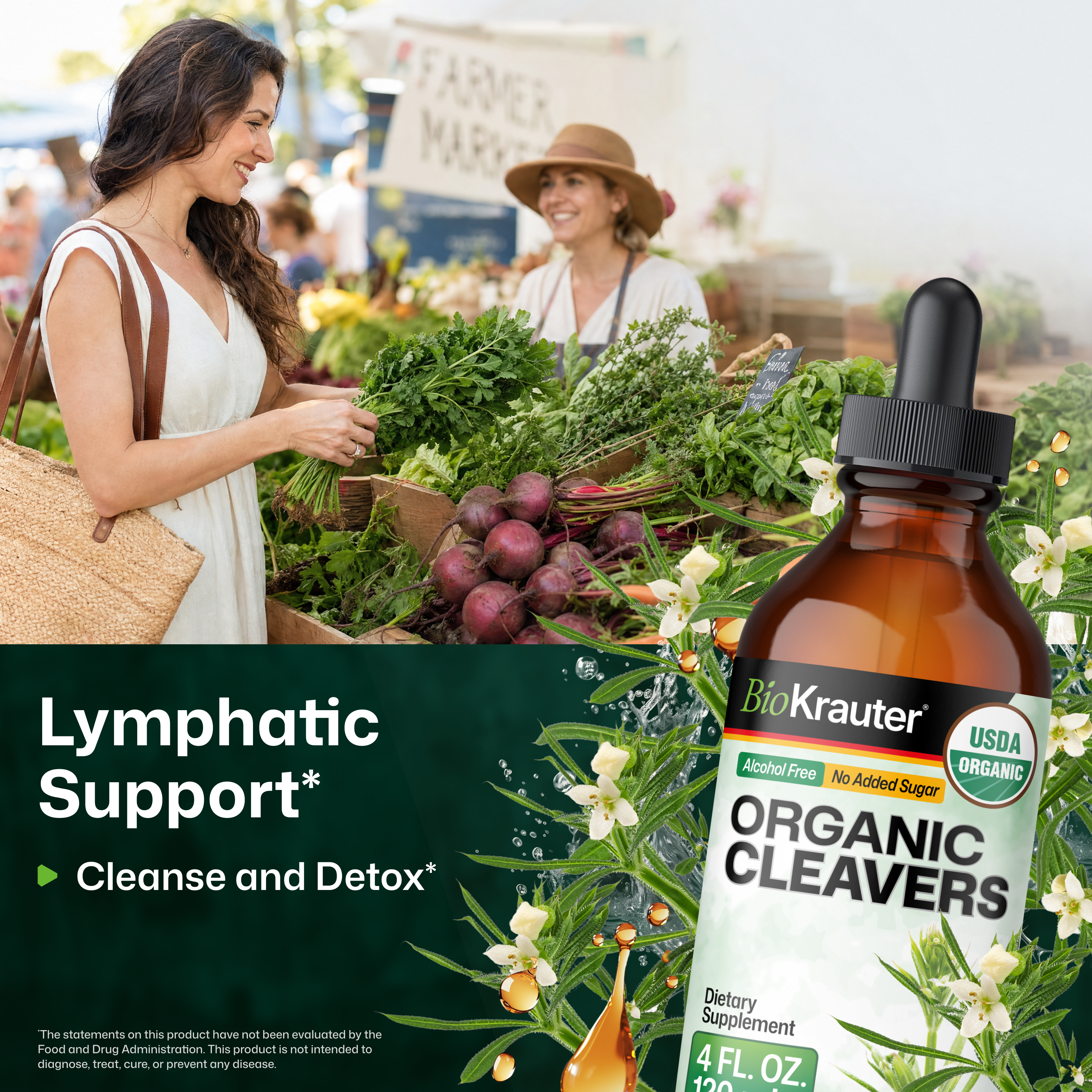 USDA Organic Cleavers Tincture - 4 Fl.Oz. Bottle