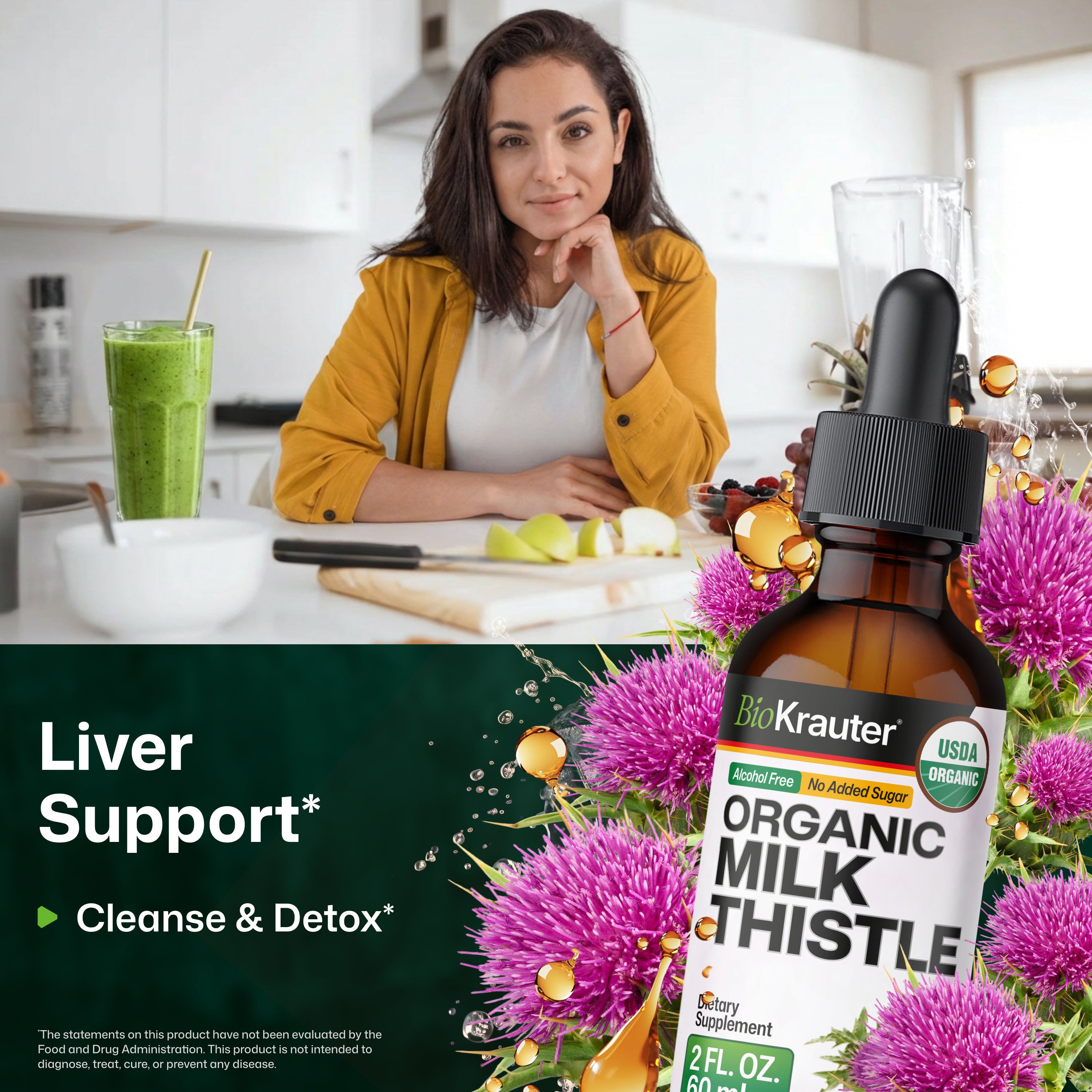 USDA Organic Milk Thistle Tincture - 2 Fl.Oz. Bottle