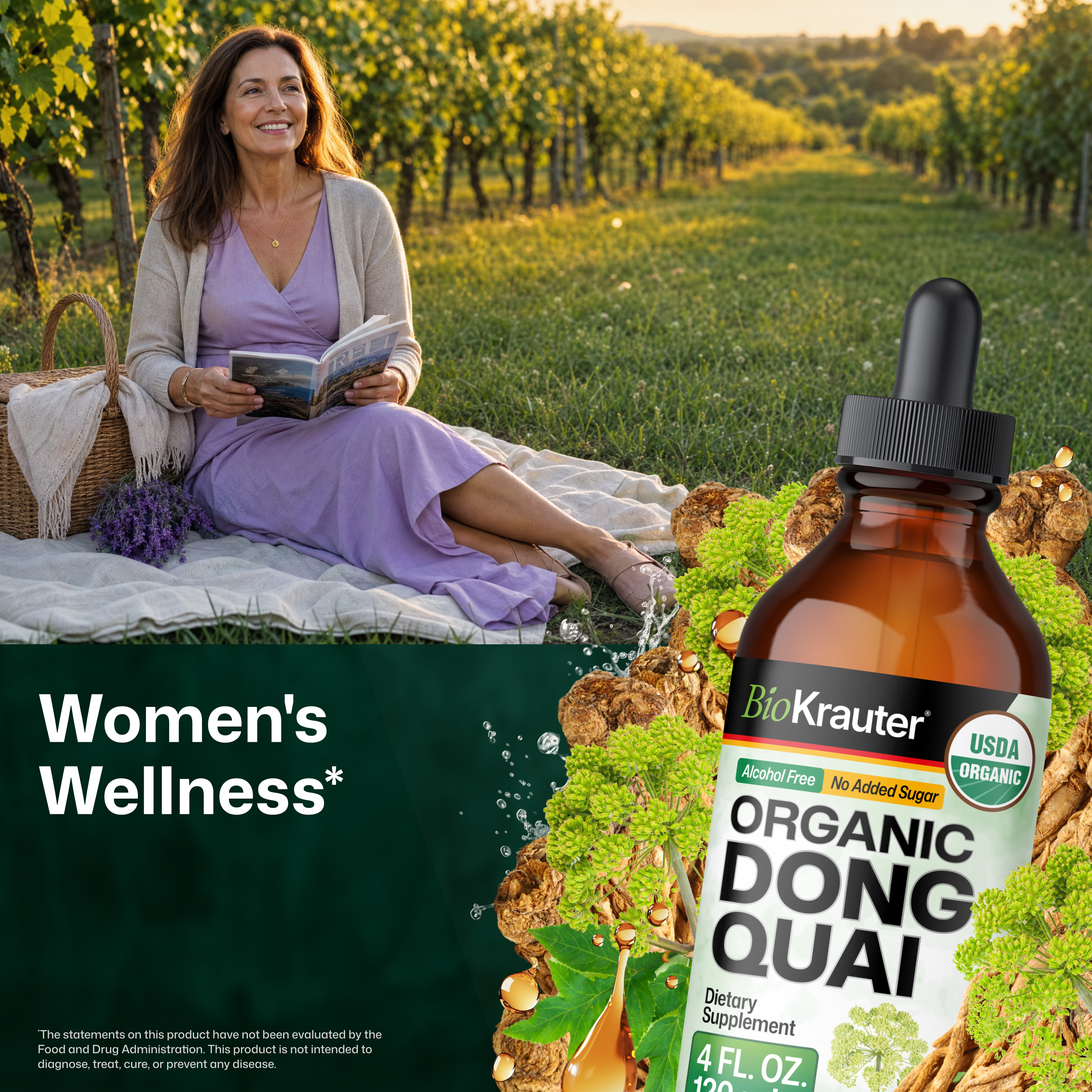 USDA Organic Dong Quai Tincture - 4 Fl.Oz. Bottle