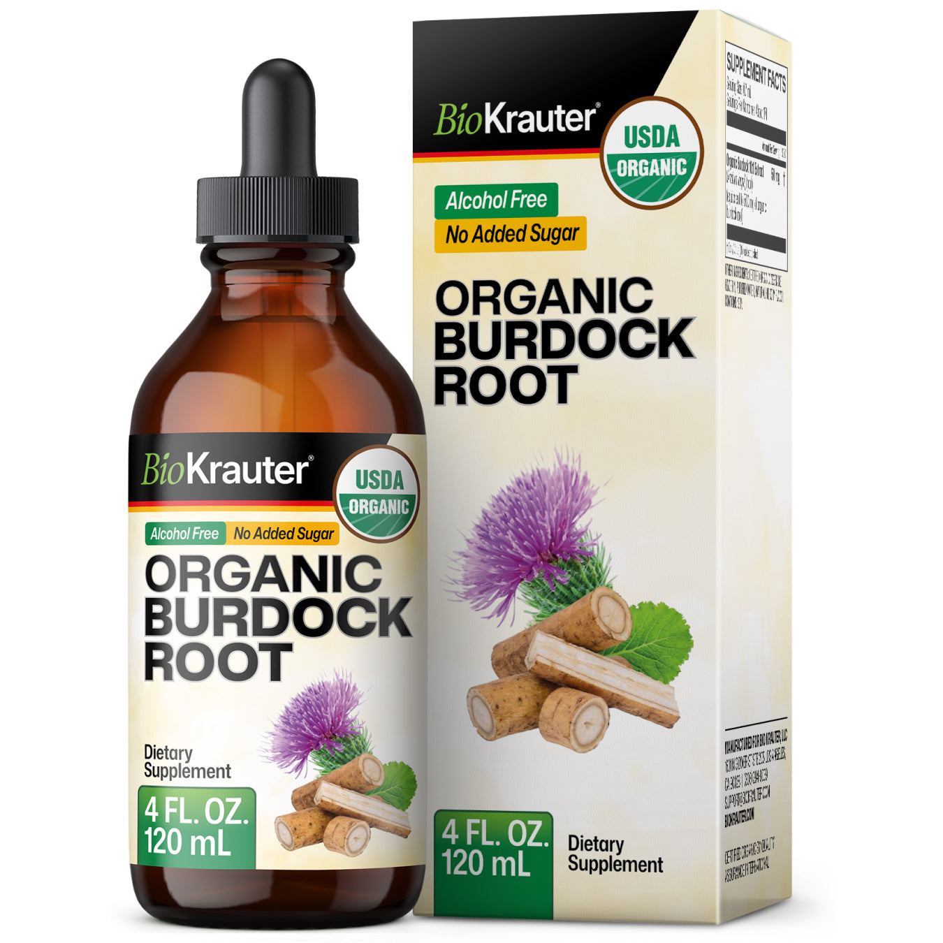 USDA Organic Burdock Root Tincture - 4 Fl.Oz. Bottle