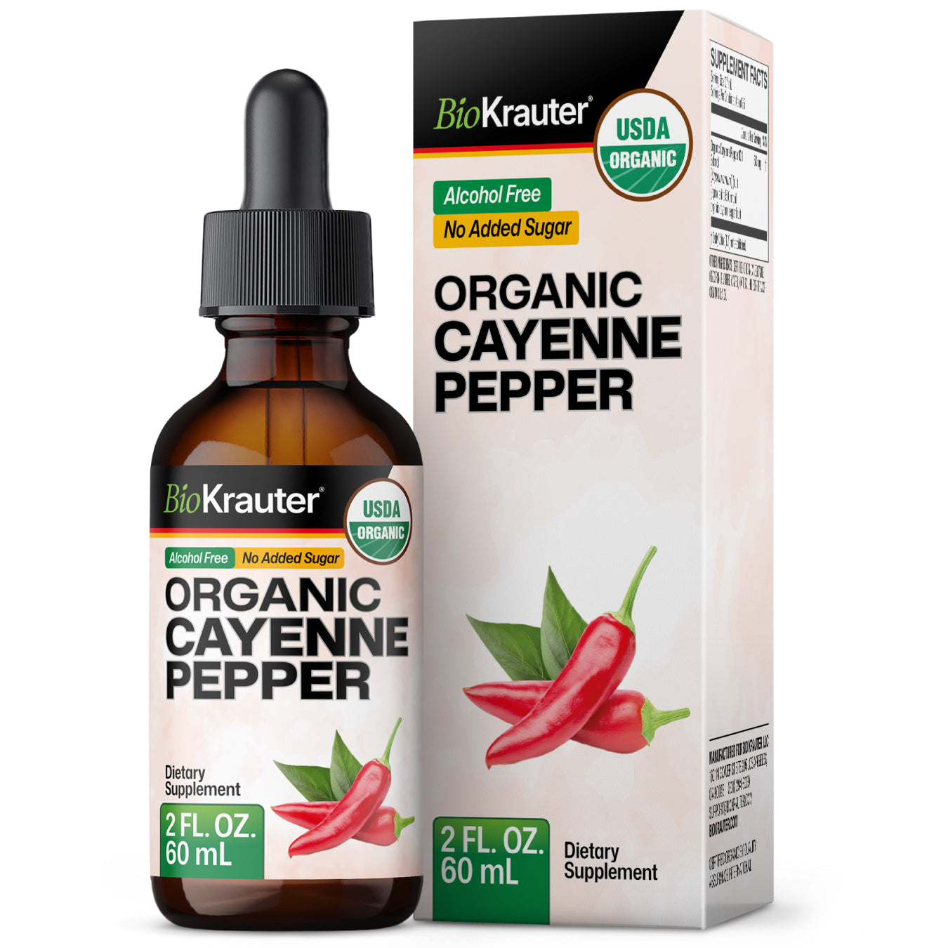USDA Organic Cayenne Pepper Tincture - 2 Fl.Oz. Bottle