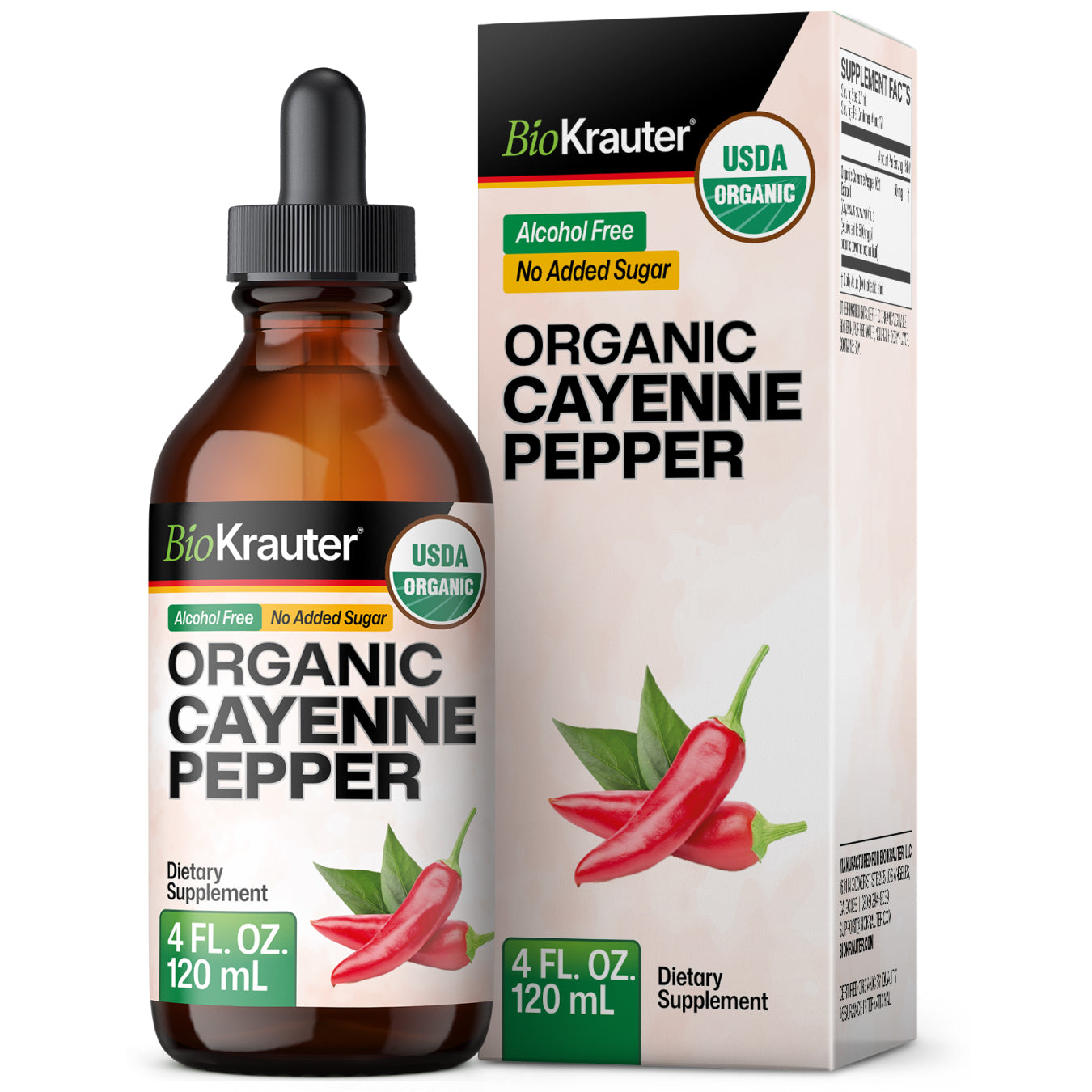 USDA Organic Cayenne Pepper Tincture - 4 Fl.Oz. Bottle