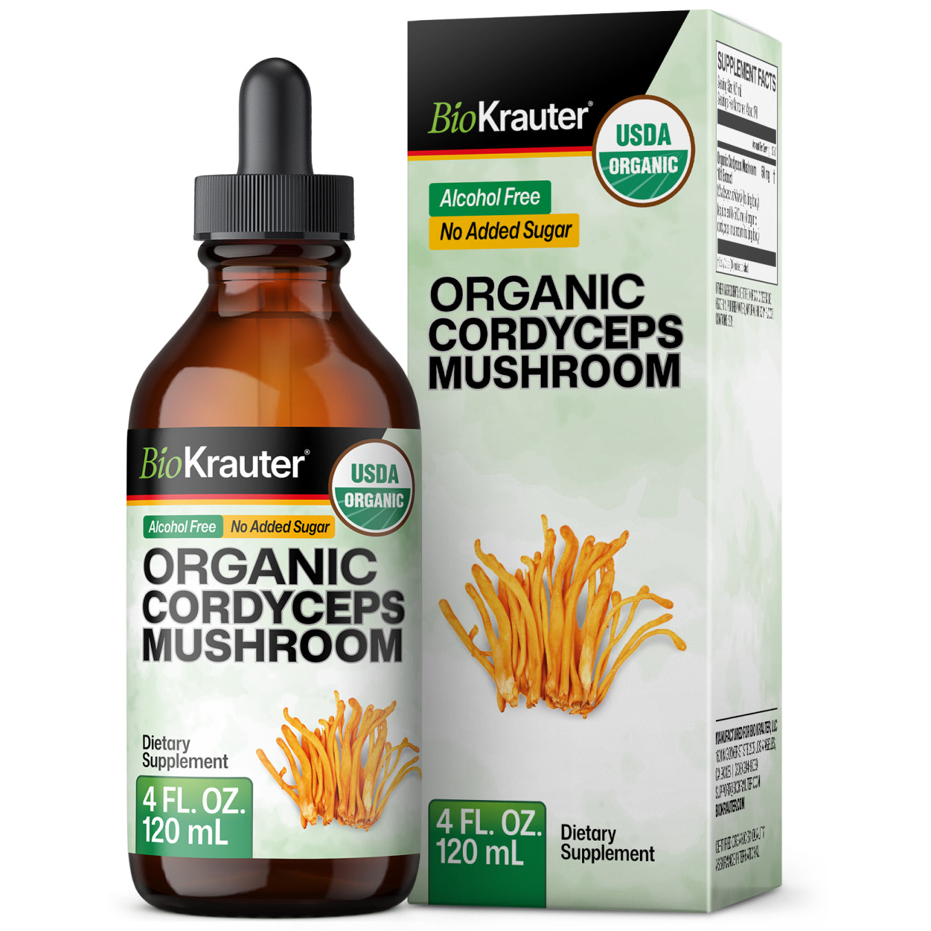 USDA Organic Cordyceps Mushroom Tincture - 4 Fl.Oz. Bottle