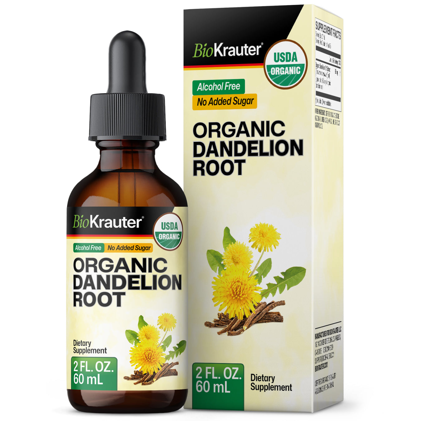 USDA Organic Dandelion Root Tincture - 2 Fl.Oz. Bottle