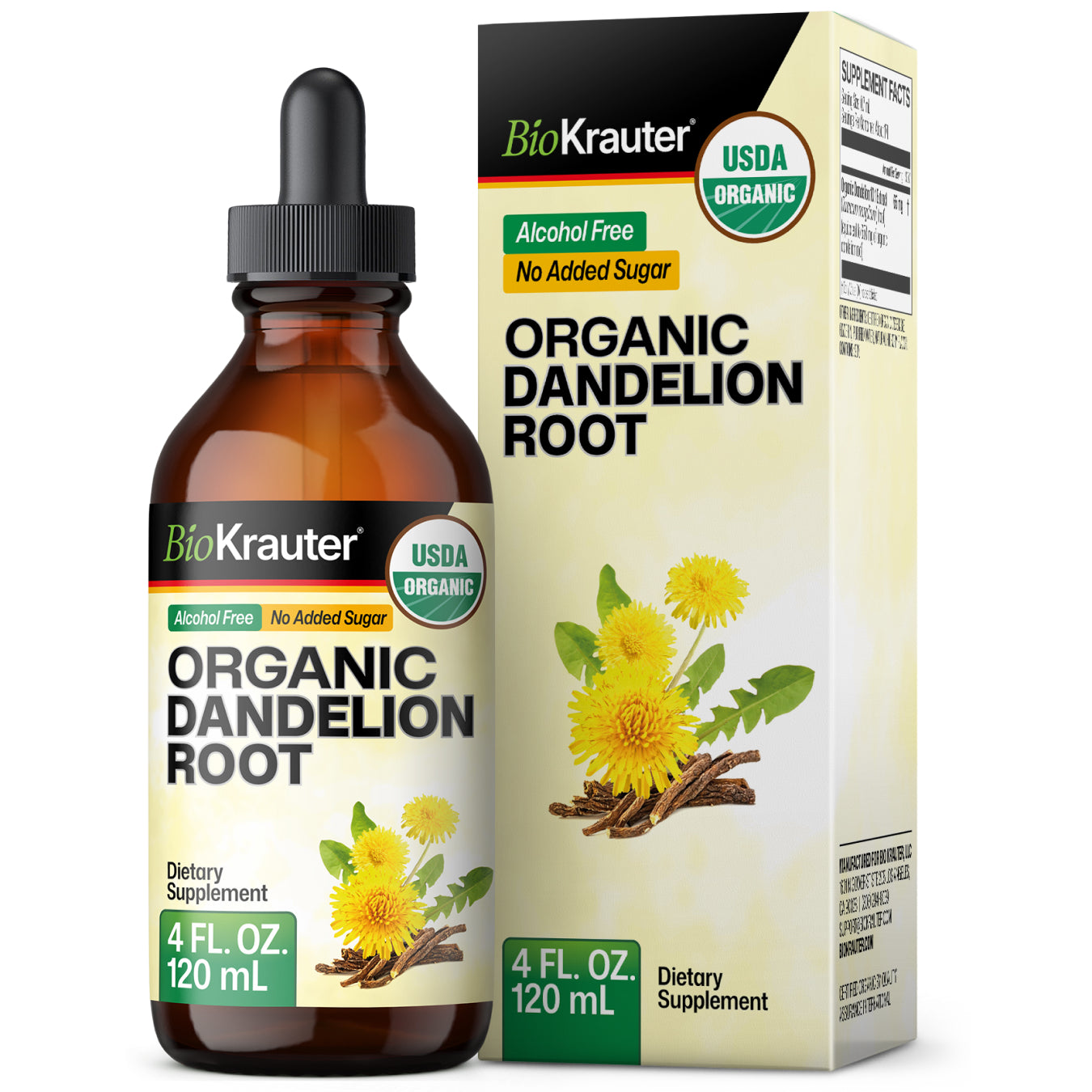 USDA Organic Dandelion Root Tincture - 4 Fl.Oz. Bottle