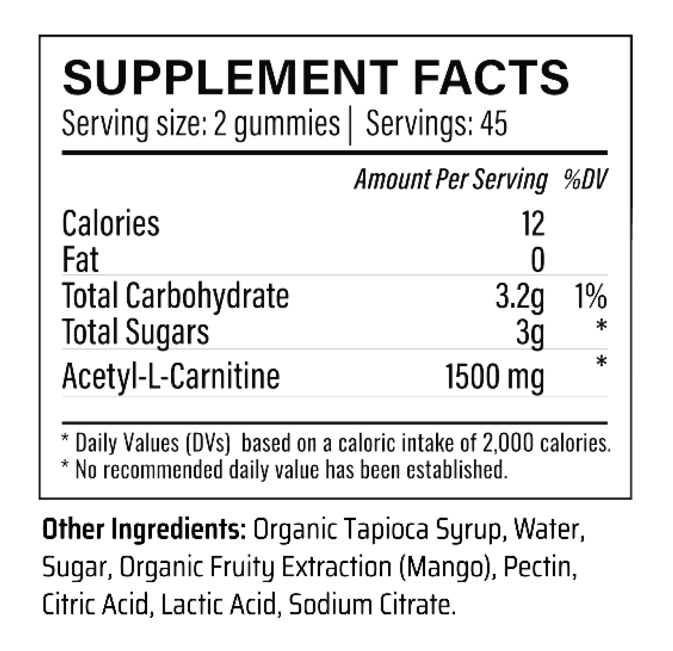 Acetyl L-Carnitine Gummies, 90 CT | BioKrauter Acetyl L-Carnitine Gummies, 90 CT | BioKrauter
