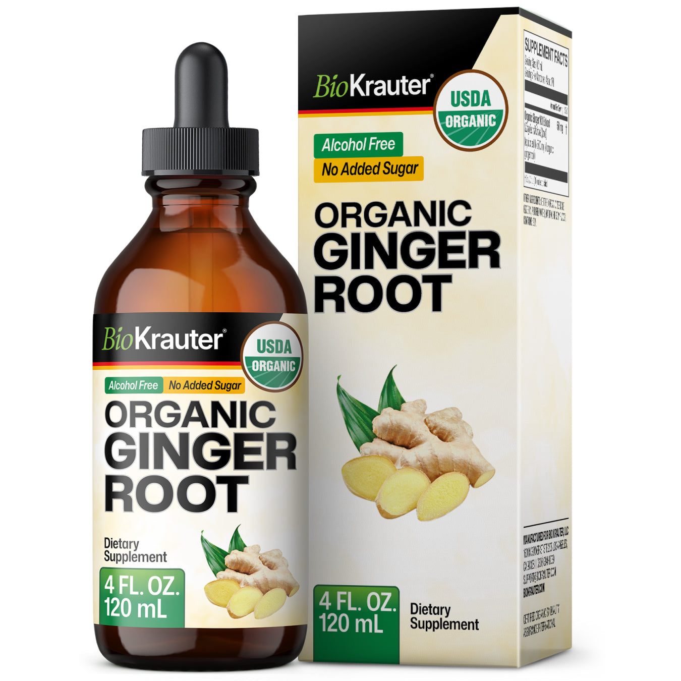 USDA Organic Ginger Root Tincture - 4 Fl.Oz. Bottle