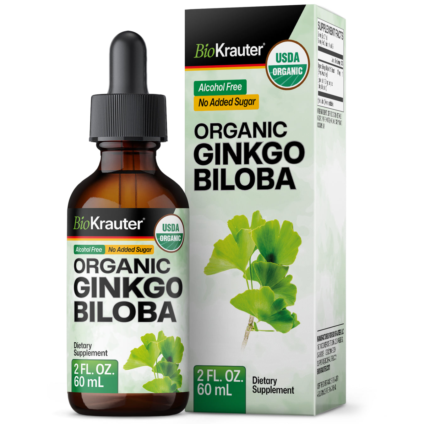 USDA Organic Ginkgo Biloba Tincture - 2 Fl.Oz. Bottle