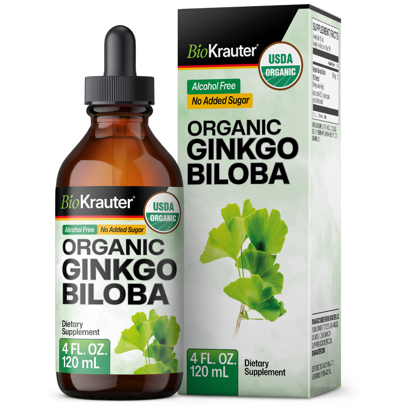 USDA Organic Ginkgo Biloba Tincture - 4 Fl.Oz. Bottle