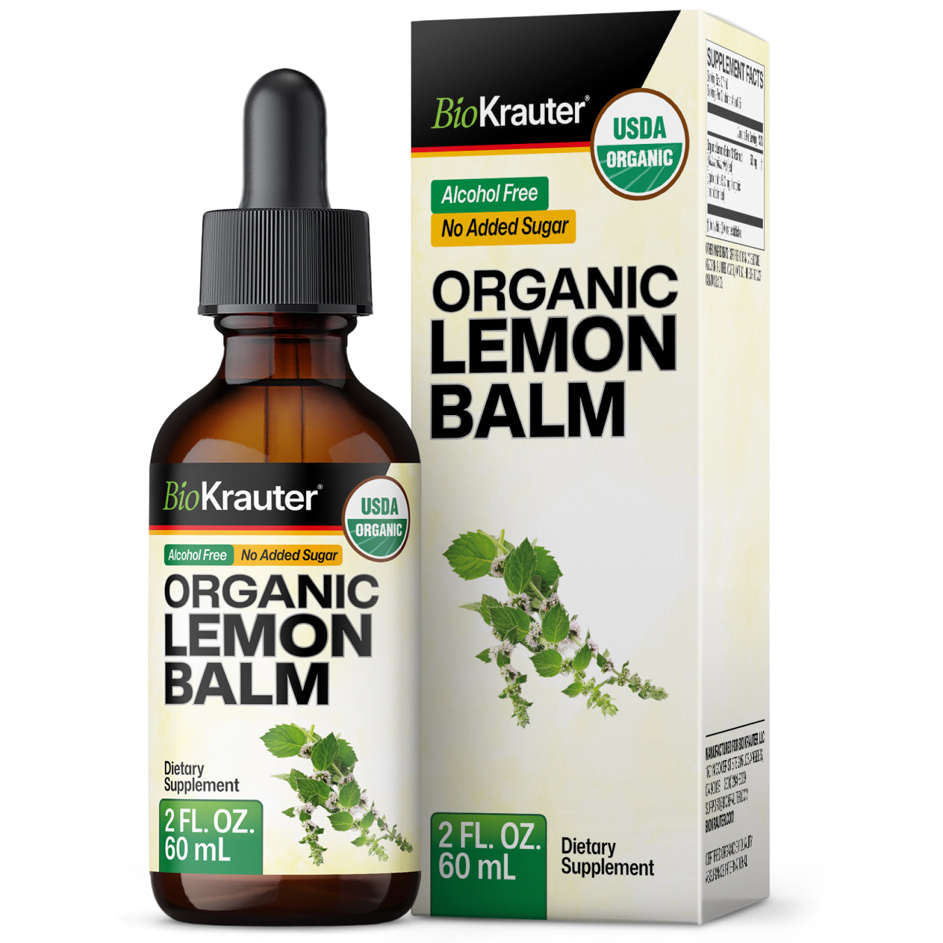 USDA Organic Lemon Balm Tincture - 2 Fl.Oz. Bottle