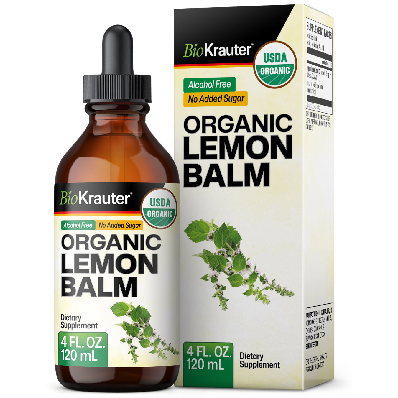 USDA Organic Lemon Balm Tincture - 4 Fl.Oz. Bottle
