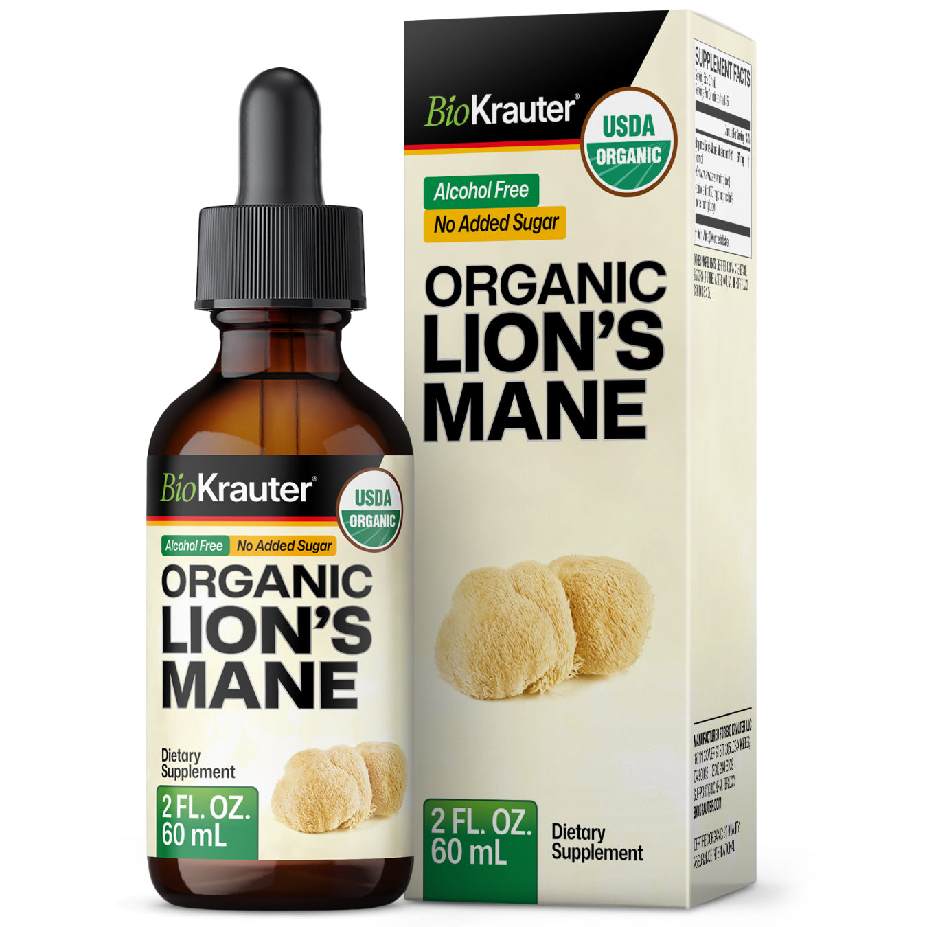 USDA Organic Lion's Mane Tincture - 2 Fl.Oz. Bottle