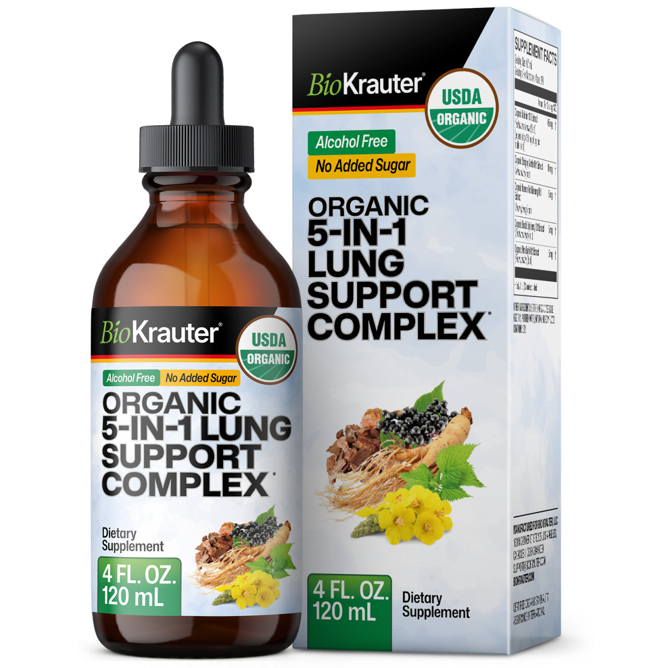USDA Organic 5-in-1 Lung Support Complex* - 4 Fl.Oz. Bottle