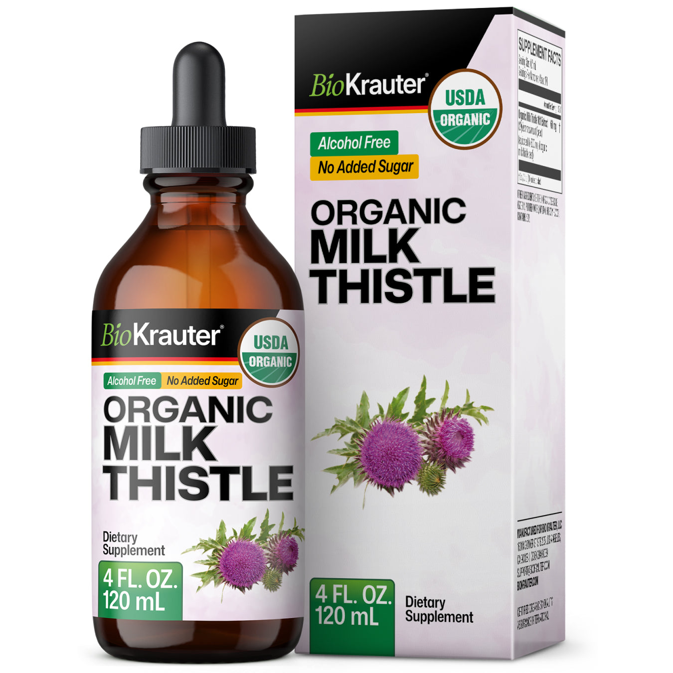 USDA Organic Milk Thistle Tincture - 4 Fl.Oz. Bottle