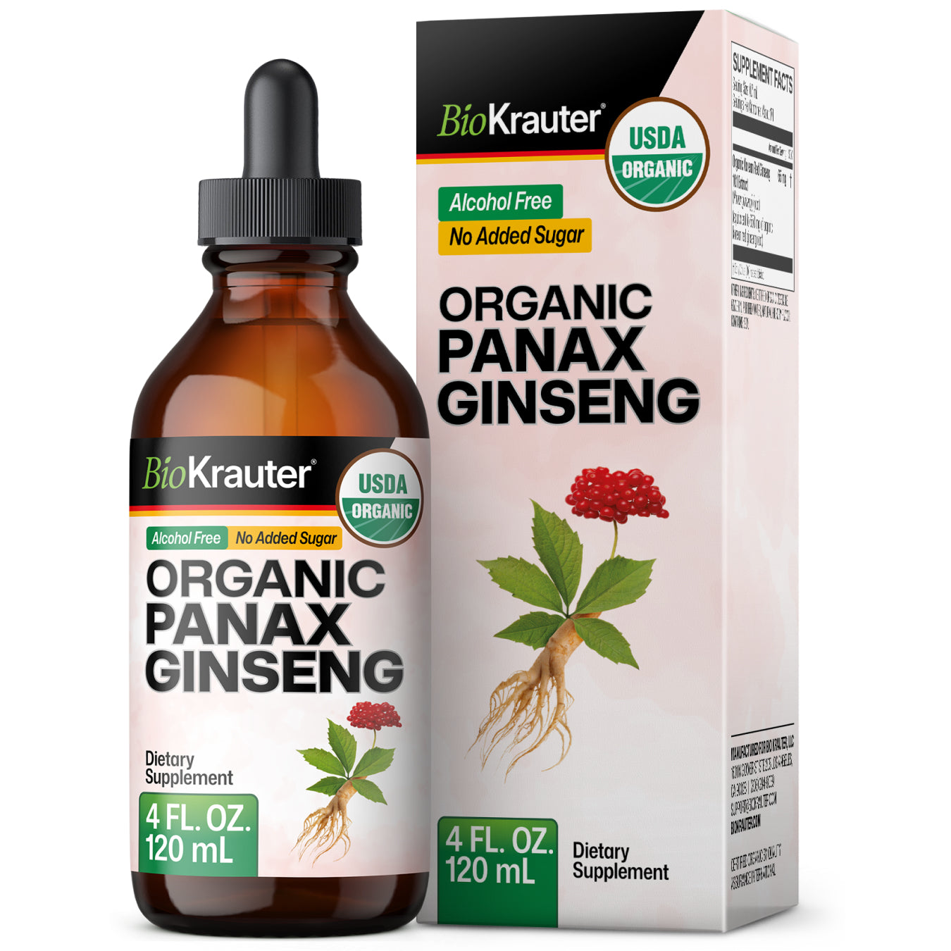 USDA Organic Panax Ginseng Tincture - 4 Fl.Oz. Bottle