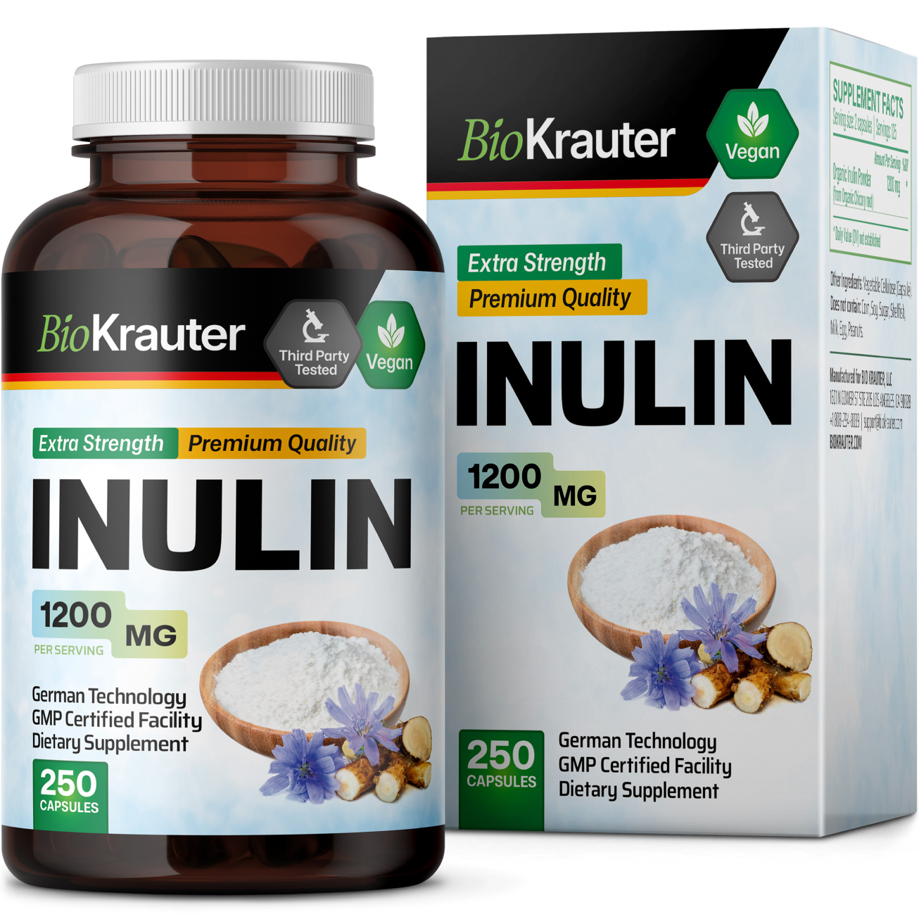 Inulin Supplement - 250 Capsules