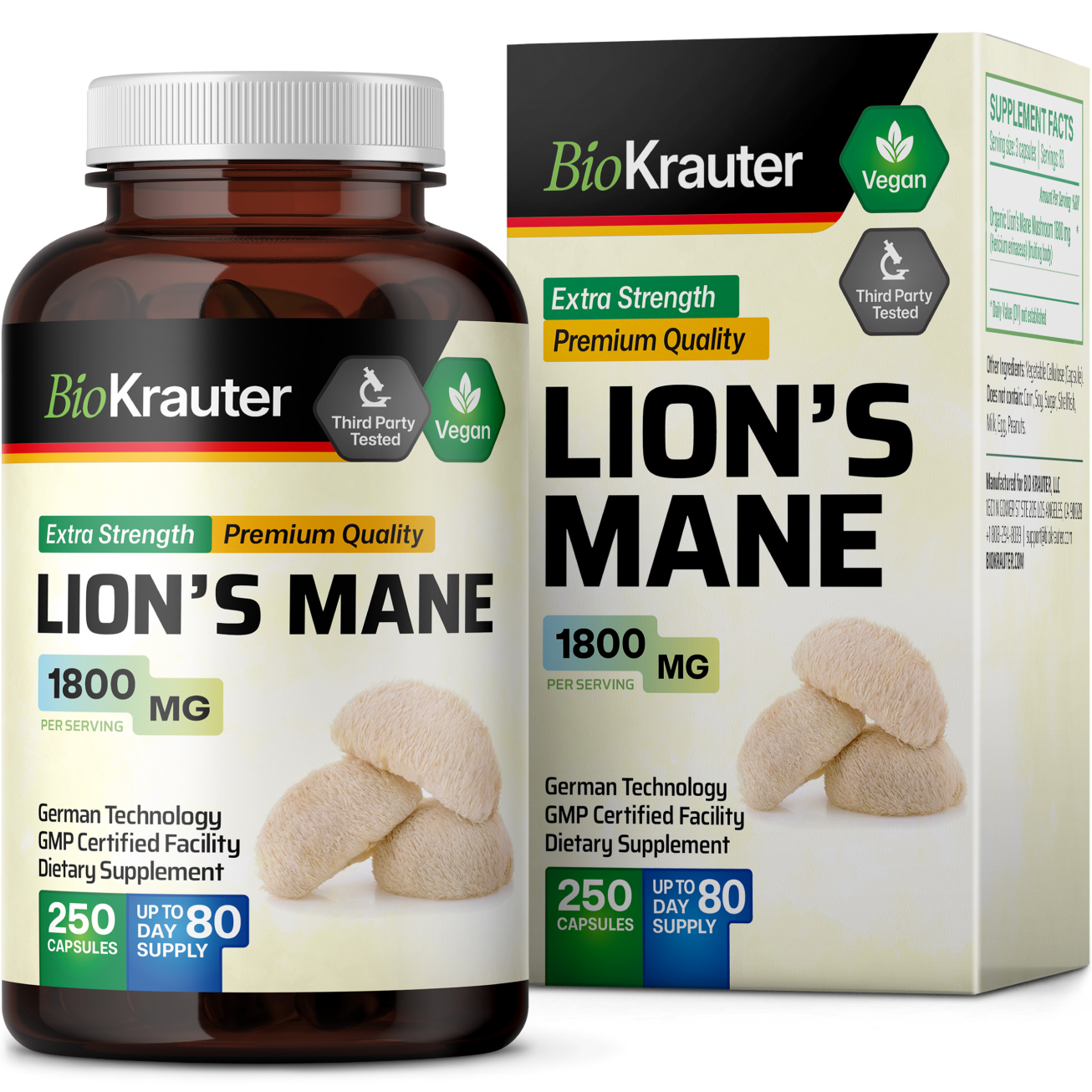 Lion’s Mane Supplement - 250 capsules