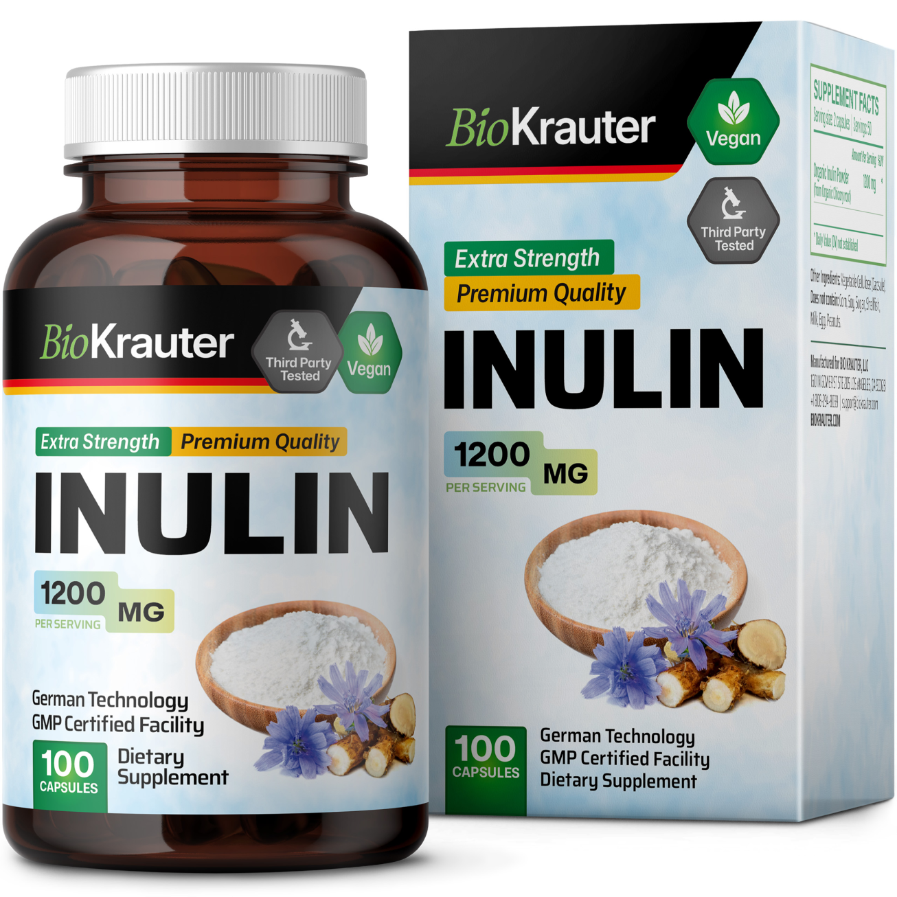 Inulin Supplement - 100 Capsules
