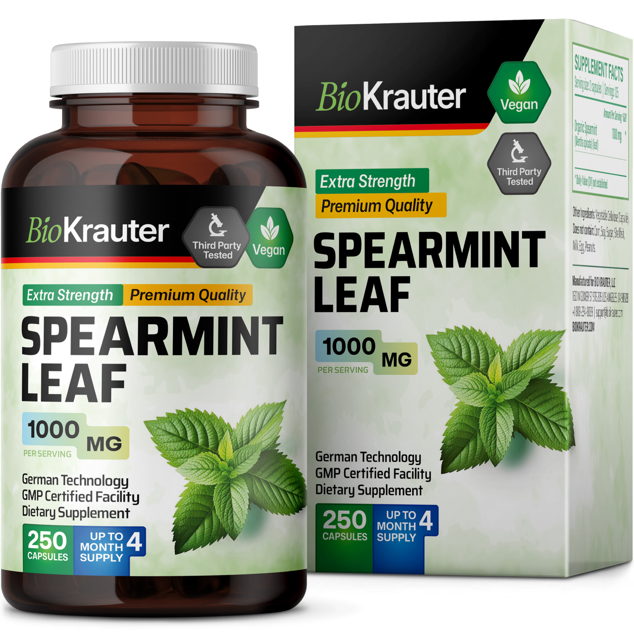 Spearmint Leaf Supplement - 250 Capsules