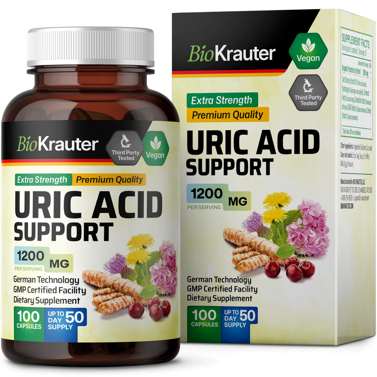 Uric Acid Support Supplement - 100 Capsules