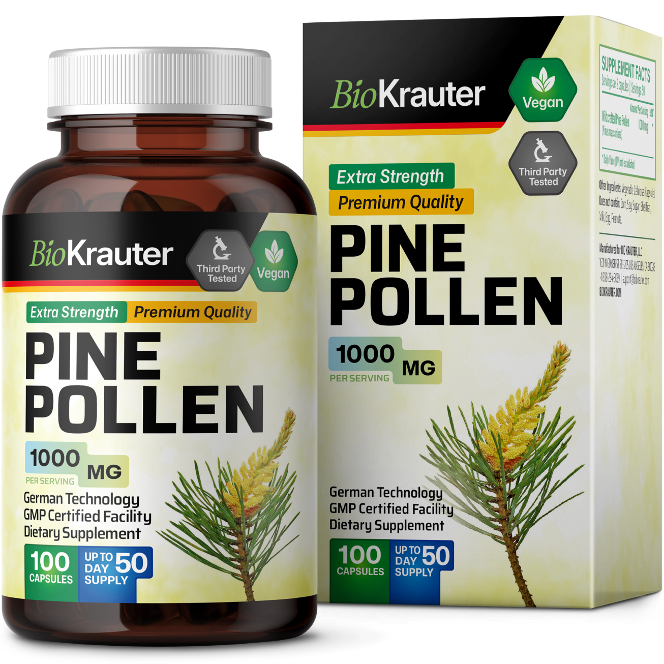 Pine Pollen Supplement - 100 Capsules