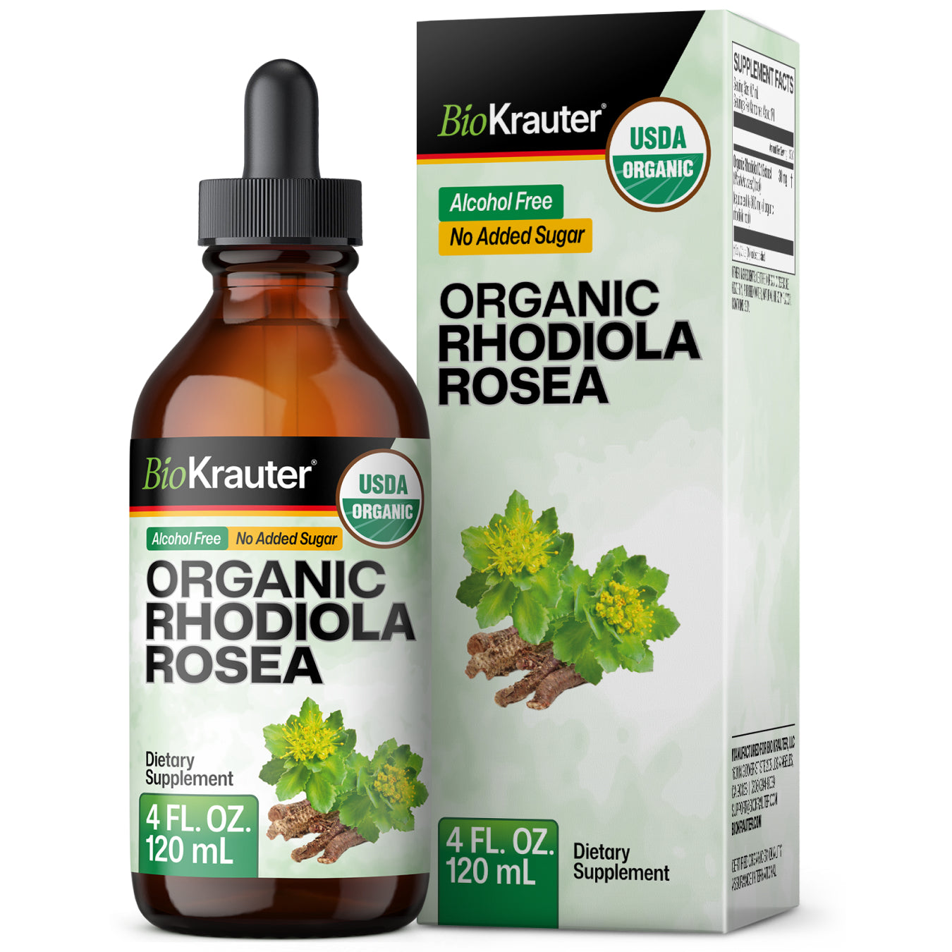 USDA Organic Rhodiola Rosea Tincture - 4 Fl.Oz. Bottle