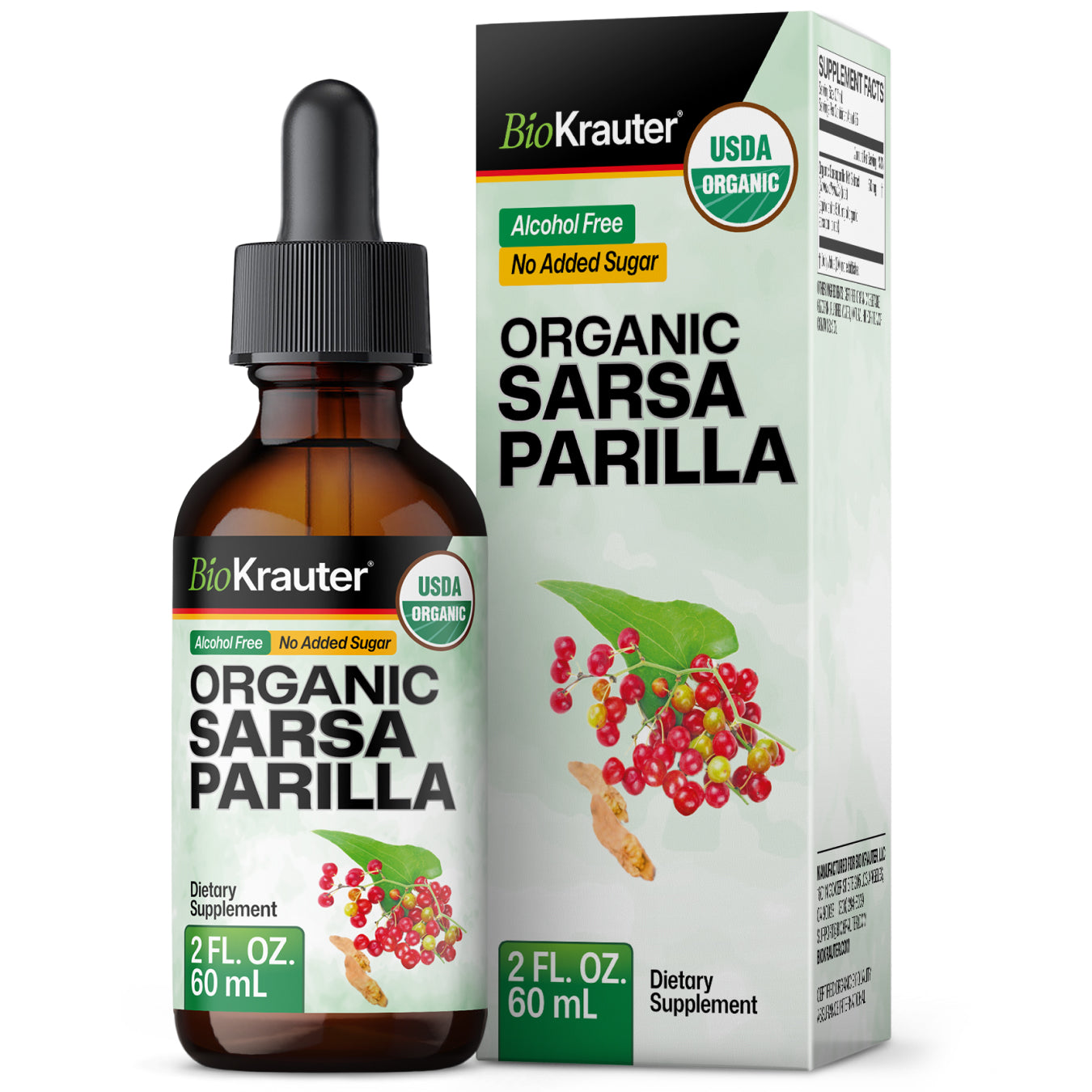 USDA Organic Sarsaparilla Root Tincture - 2 Fl.Oz. Bottle