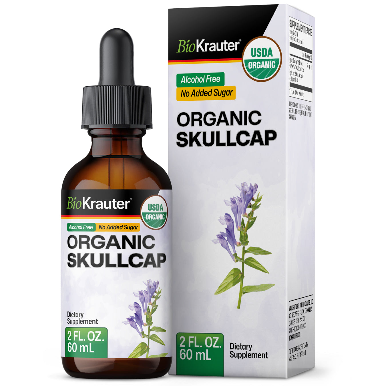 USDA Organic Skullcap Tincture - 2 Fl.Oz. Bottle