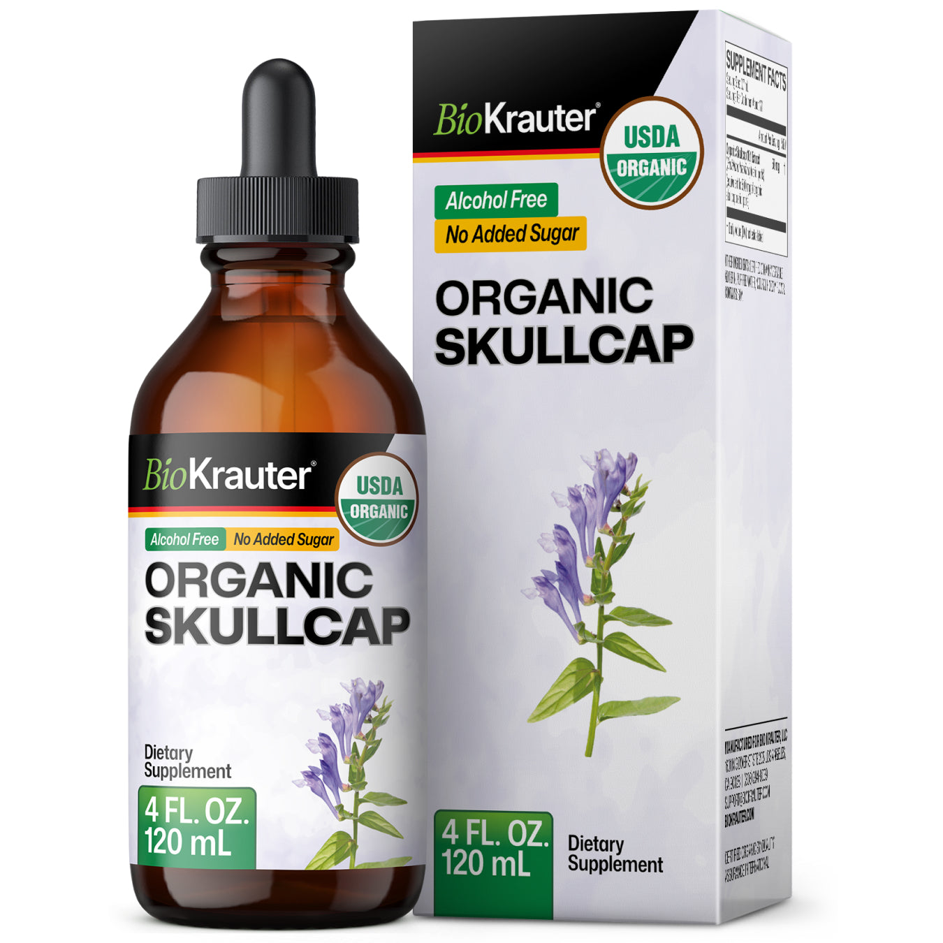 USDA Organic Skullcap Tincture - 4 Fl.Oz. Bottle