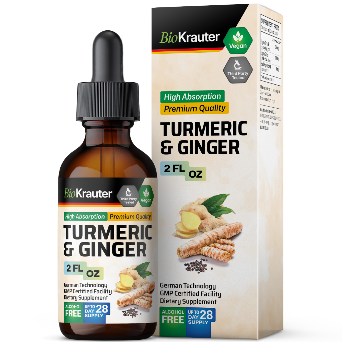 Turmeric & Ginger Tincture - 2 Fl.Oz. Bottle
