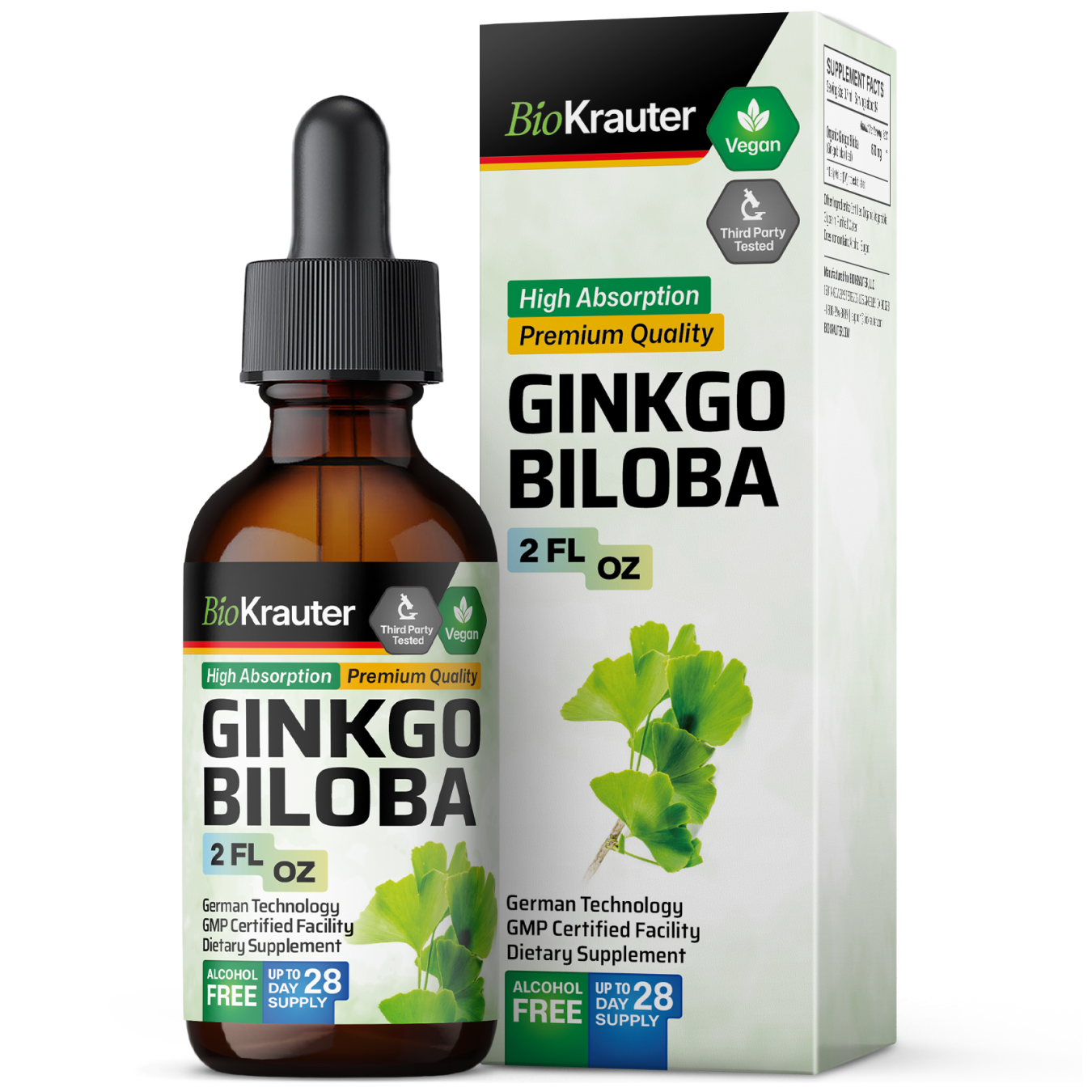 Ginkgo Biloba Tincture - 2 Fl.Oz. Bottle