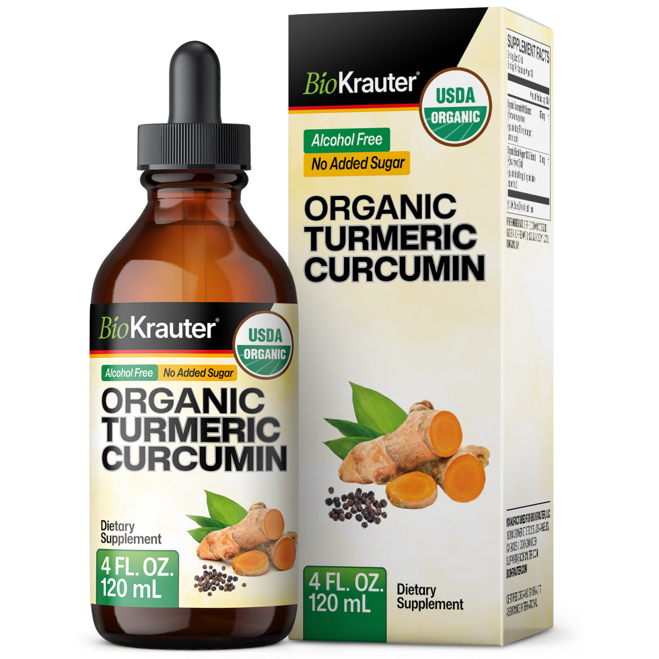 USDA Organic Turmeric Curcumin - 4 Fl.Oz. Bottle