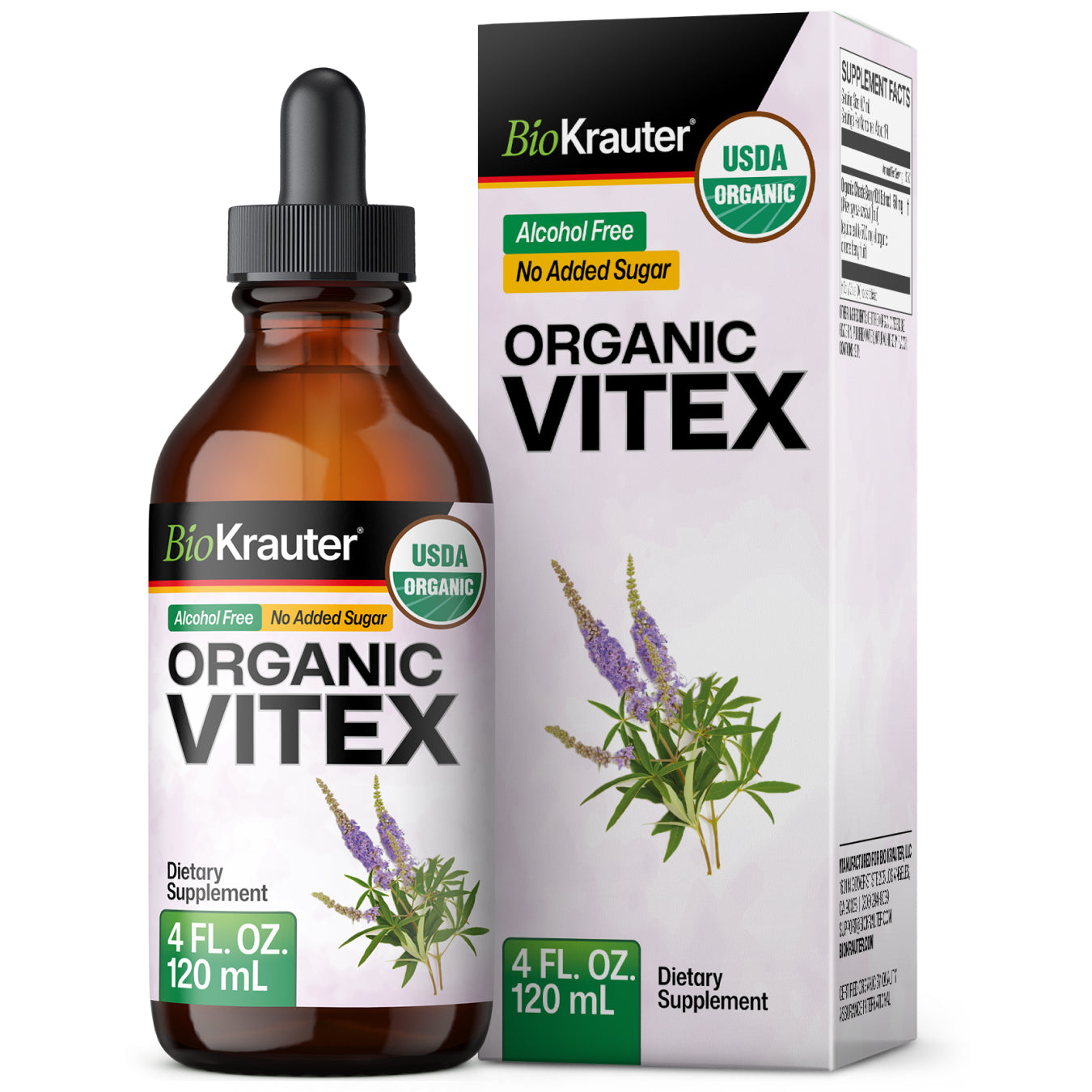 USDA Organic Vitex Tincture - 4 Fl.Oz. Bottle